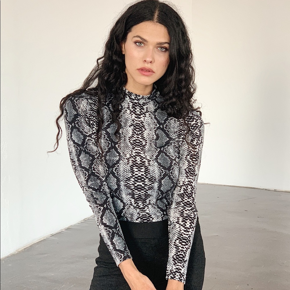 Snakeskin Mockneck